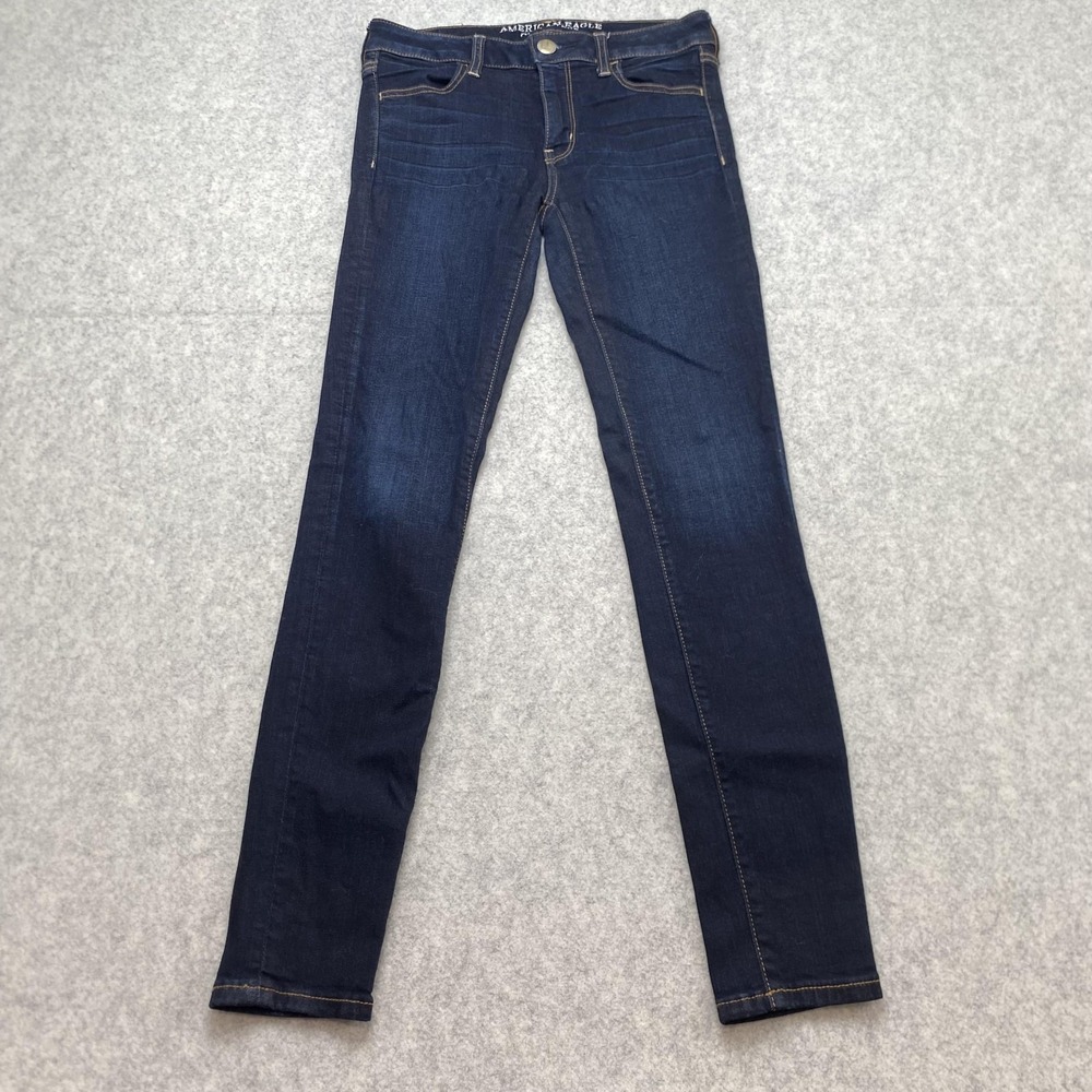 American Eagle Womens 6 Jegging Jeans 28x29 Blue Dark Wash Super Super Stretch